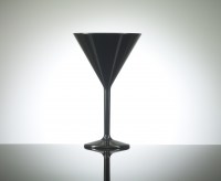 Polycarbonate Plastic Reusable Black 7oz/200ml Cocktail Martini Glasses
